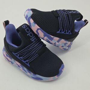 Adidas Cloudfoam Kids Black, Purple, & Pink Sneakers